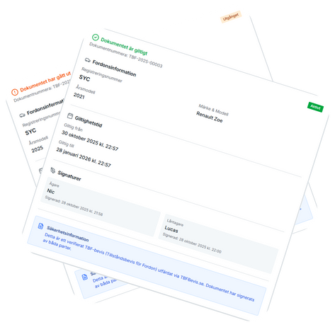 Exempel på giltigt och utgånget bevis